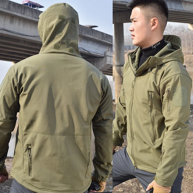 Soft Shell Jacket Pants Uniform Camo Hunting Outfit Tactical Suit Men Clothes Hiking Jackets Waterproof