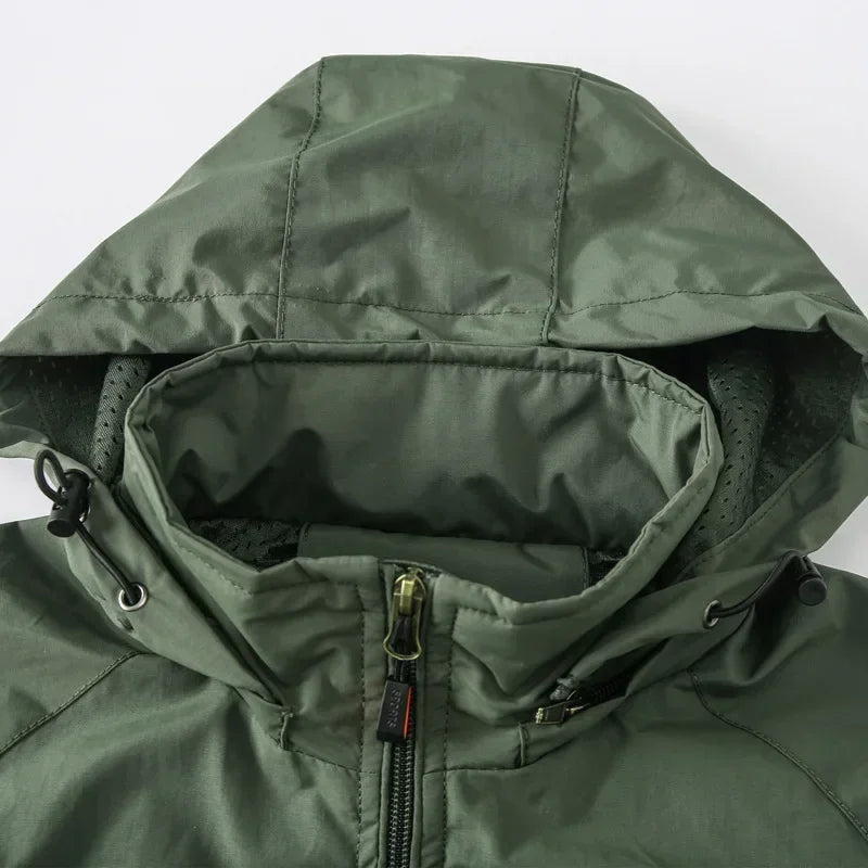 Autumn Outdoor Men Cargo Jacket Hooded Windbreaker Coat Hiking Camping Fishing Climbing Male Clothing Breathable Cargo Jackets