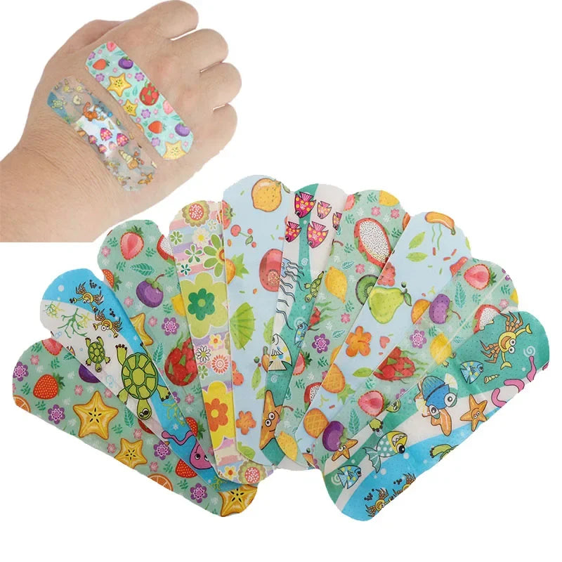 Cartoon Pattern Waterproof Hemostasis Band Aid Stickers for Kids Adhesive Bandage Wound Plaster First Aid Emergency Kit