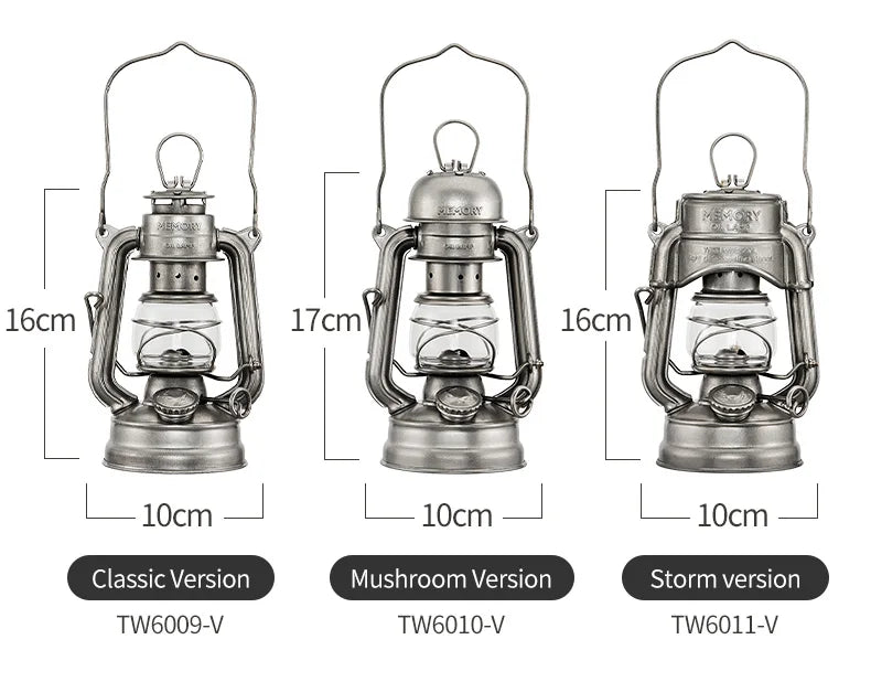 Thous Winds Memory Oil Lamp Outdoor Portable Mini Camping Lantern Emotion Retro Lights for Hike Picnic Backpack Camping Supplies