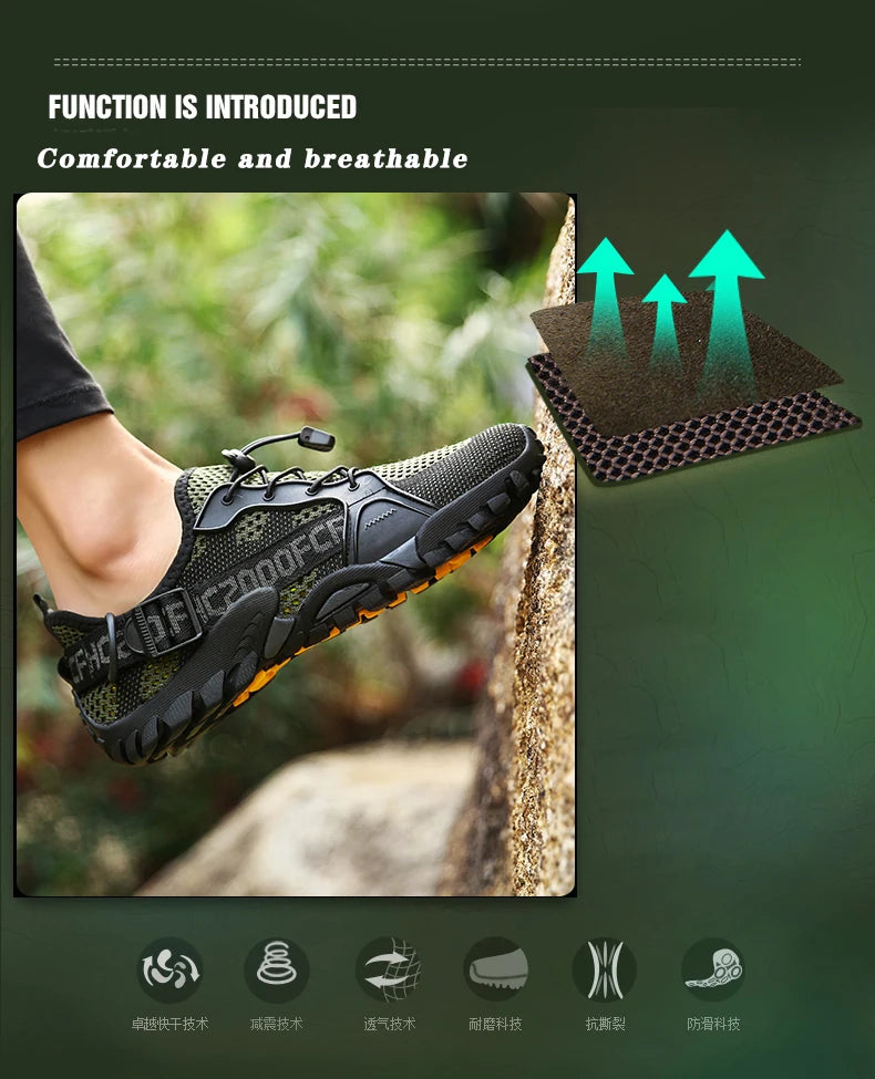 2023 Summer Men Women Trekking Hiking Shoes Summer Mesh Breathable Men Sneakers Outdoor Trail Climbing Sports Shoes Size 36-47