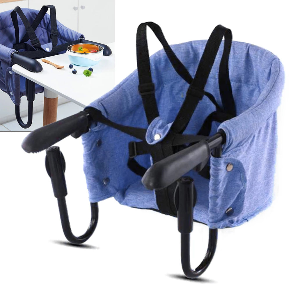 Clip on High Chair Fold-Flat Storage Baby Hook On Chair Booster Seat Portable Folding Clip On Table Toddler Seat