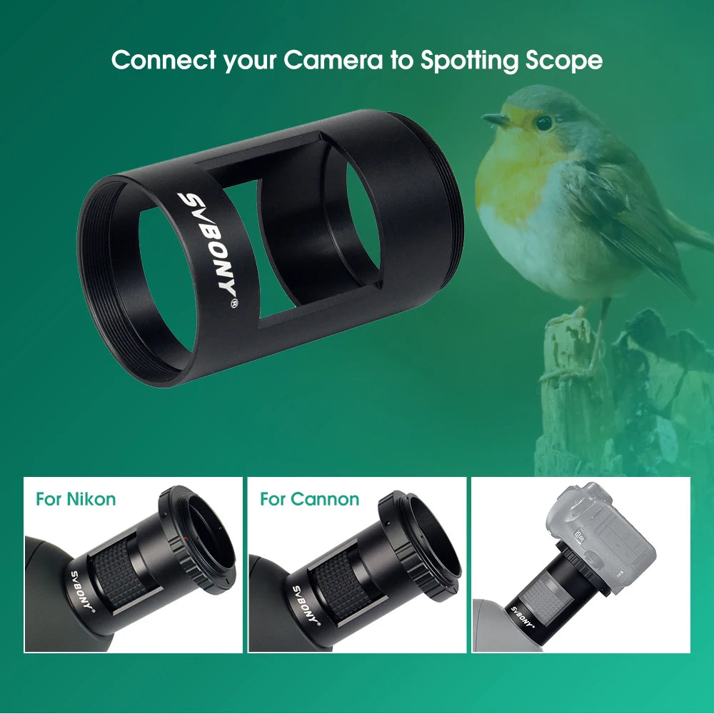 SVBONY Spotting Scope Adapter for Camera Connect to Spotting Scope Fits SV28 SV14 SV13 SV46 SV406 SV411