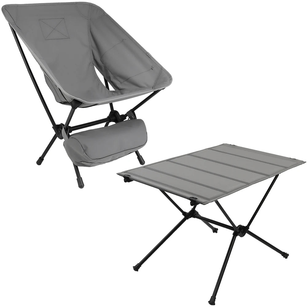 Tactical Outdoor Camping Fishing Folding Moon Chair Travel Hiking Picnic Barbecue Folding Table Military Hunting Portable Stool