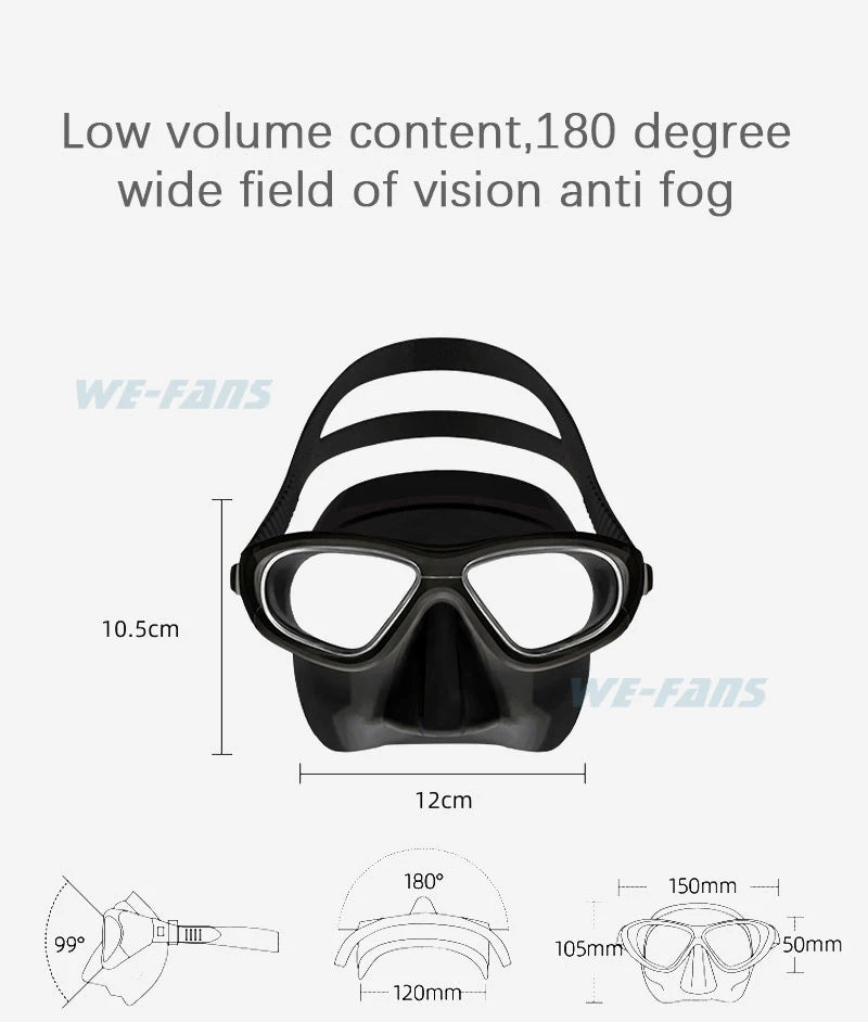 Free Diving Masks Low Volume Diving Mask And Snorkels Goggles Glasses Diving Swimming Easy Breath Tube Set Scuba Mask Equipment