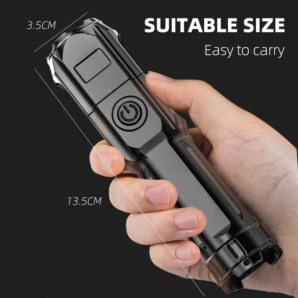 Flash Light Portable Rechargeable Spotlights High Power Rechargeable Led Flashlight Camping Ultra Powerful Flashlight Lamp Work