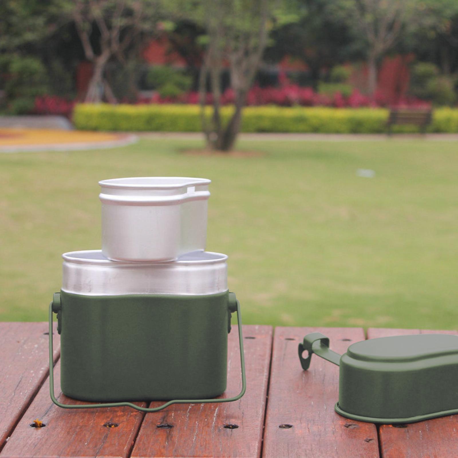 3Pcs/Set Lunch Box Aluminum Alloy Mess Tin Pot and Pan Set Cookware for Camping Picnic Wild Food Container Cooking