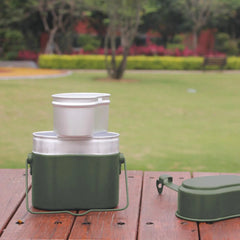 3Pcs/Set Lunch Box Aluminum Alloy Mess Tin Pot and Pan Set Cookware for Camping Picnic Wild Food Container Cooking