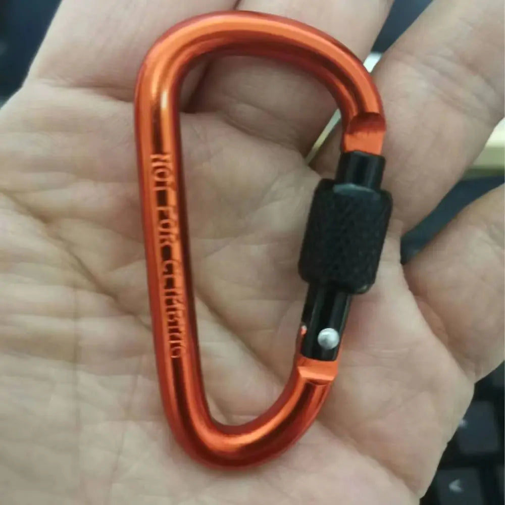 4Pcs Outdoor Screw Lock Buckle D Carabiner Clasp Keyring Clip Camping Kits Sports Rope Buckle Water Cup Buckle Climbing Tool