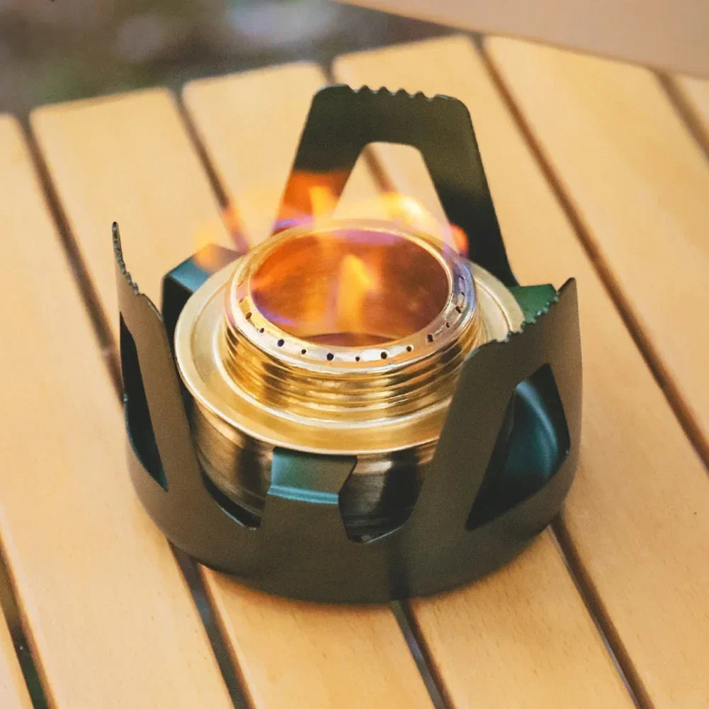 Portable Mini Alcohol Stove Burner Adjustable Firepower Gasoline Stove Aluminum Alloy Bracket Ultralight Brass Camping Stoves