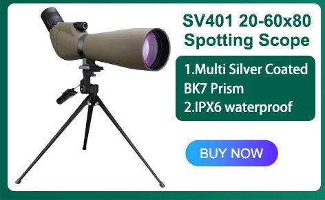 Svbony SV401 20-60x80 Spotting Scope BK7 Silver + MC Prism IPX6 Waterproof spyglass with Tripod Camping Equipment