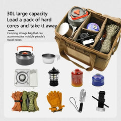 30L-45L Camping Bag Outdoor Camping Storage Picnic Sundry Bag Cookware Stove Utensils Tool Kit Storage Camping Storage Box