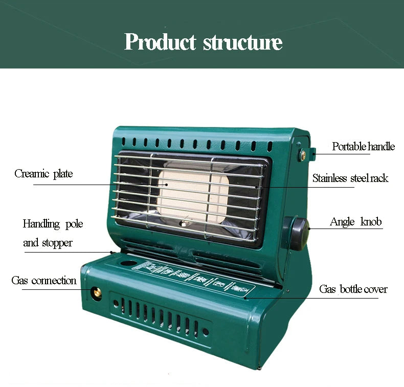 1.3kw New Outdoor  Cooker Gas Heater Travelling Camping Hiking Picnic Equipment Dual-Purpose Use  Stove Heater For  Fishing