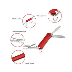 4 In 1 Folding  Clipper Scissors Knife with Key Manicure  Multi-functional Stainless Steel  Multitool  Camping Tools