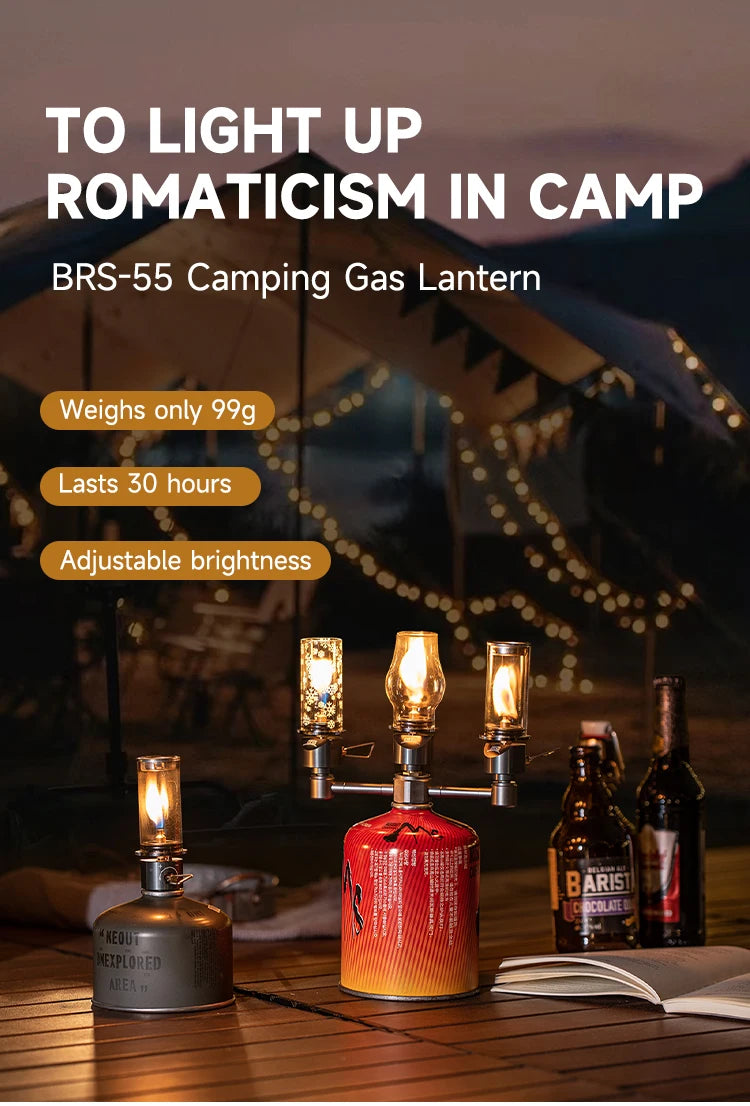 BRS-55 Burner Gas Lantern Camping Supplies Mini Burner Oil Lamp Cool Camping Gear Gas Lamp Outdoor Camping Lamp