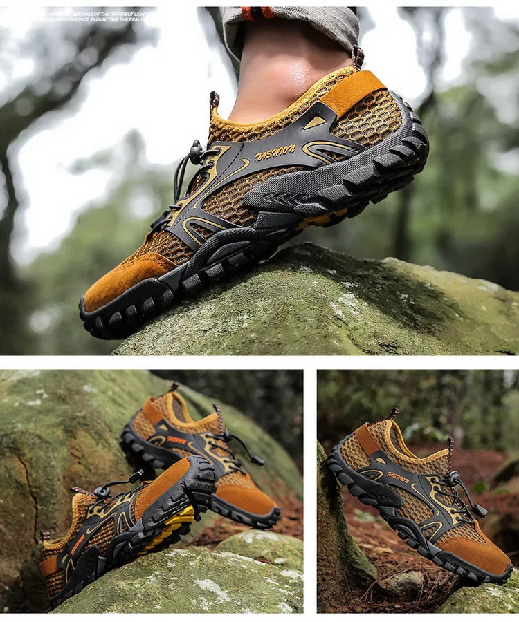 Summer Men's Hiking Shoes Mesh Outdoor Breathable Men's Sports Shoes Climbing Shoes Men's Sports Shoes Quick Dry Water Shoes