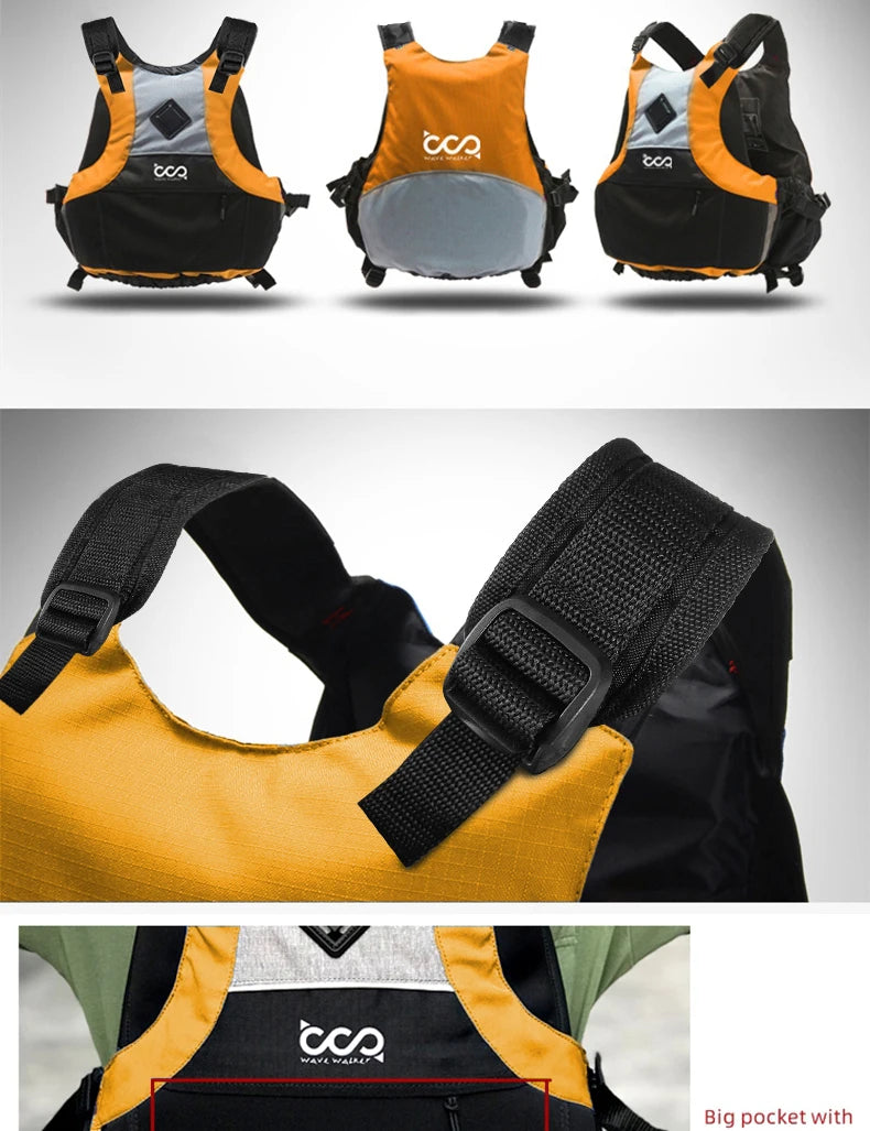 Daiseanuo Adult Kayaking Life Jackets Women Paddle Life Vest Men Kayak Vest PFD Safety Drifting Boat Raft Floating CE Approved