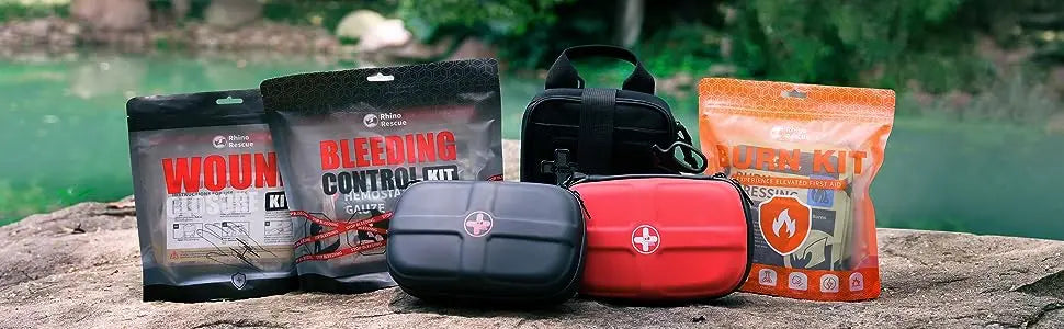 RHINO RESCUE Mini First Aid Kit: Small, Waterproof, Portable. Essential for Travel, Home, Car, College, Camping.