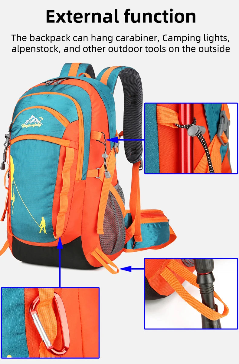 Outdoor Sports Short Distance Trip Backpack Mountaineering Duffel Bag Camping Travel Knapsack Climbing Hiking Hydration Rucksack