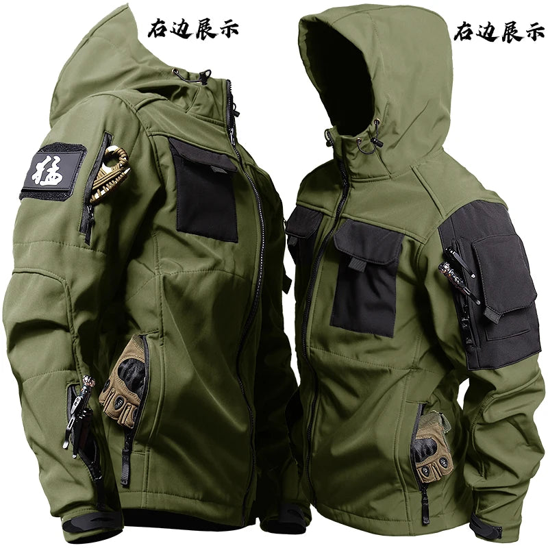 Men's Tactical Windbreaker Jacket Beetle Invader Tactics Soft Shell Charge Tactics Jacket Waterproof Outdoor Shark Skin Coat