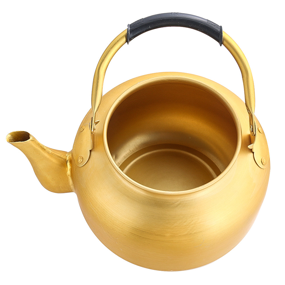 6L Gold Aluminum Kettle Large Capacity Teapot Gas Stove Outdoor Camping Coffee Water Kettle Pot with Handle Picnic Tableware