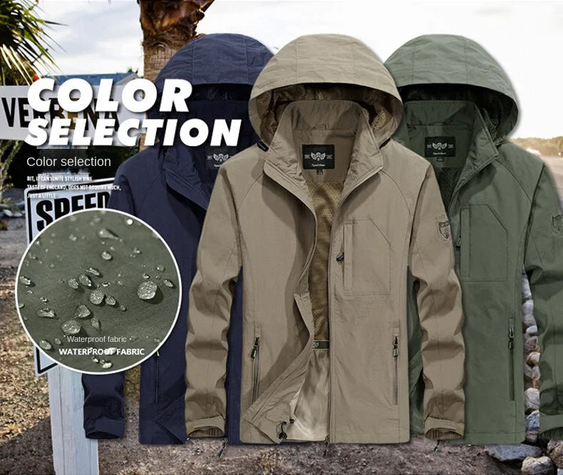 2024 Autumn Outdoor Waterproof Soft Shell Jacket Hunting Windbreaker Hiking Rainwater Camping Fishing Tactical Clothing For Men