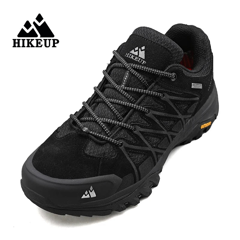 HIKEUP New Arrival Mens Hiking Shoes Breathable Lace Up Trekking Male Cushioning Outdoor Climbing Tourism Sneakers for Men