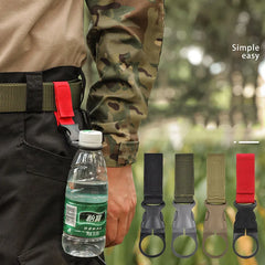 Portable Outdoor Kettle Buckle Backpack Water Bottle Hanger Holder Clip Camping Hiking Military Nylon Webbing Buckle Strap