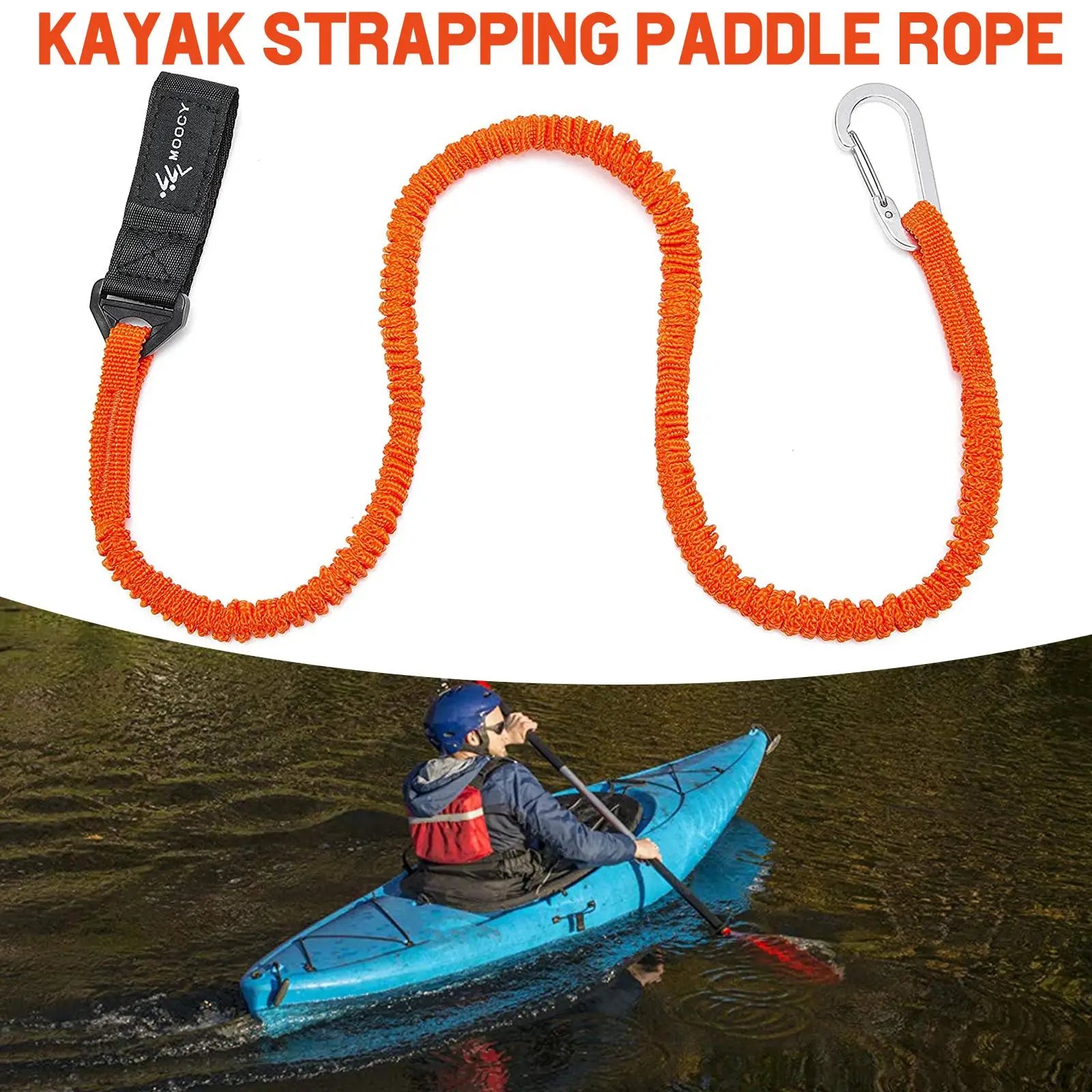 Adjustable Elastic Kayak Paddle Leash With Safety Hook Pole Rod Coiled Rope Fishing Tie Surf Boat Rowing Lanyard Cord Acces I8L9