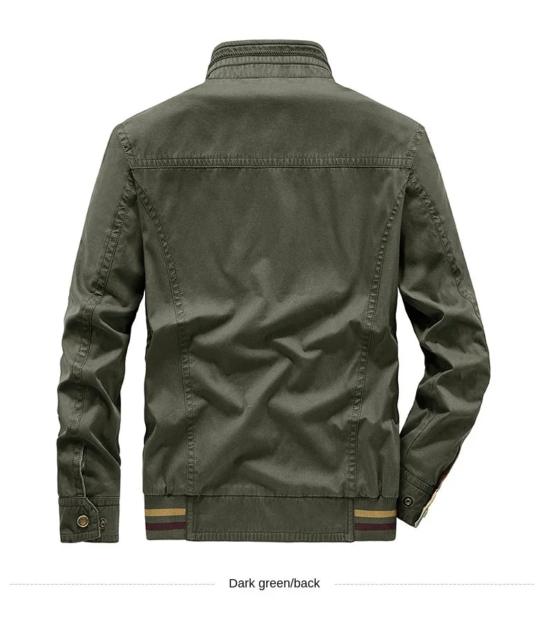 Men's Bomber Jackets Business Casual Coat Loose Large Size Clothing Sport Stand Collar Double Sided Jackets Jackets Tactical