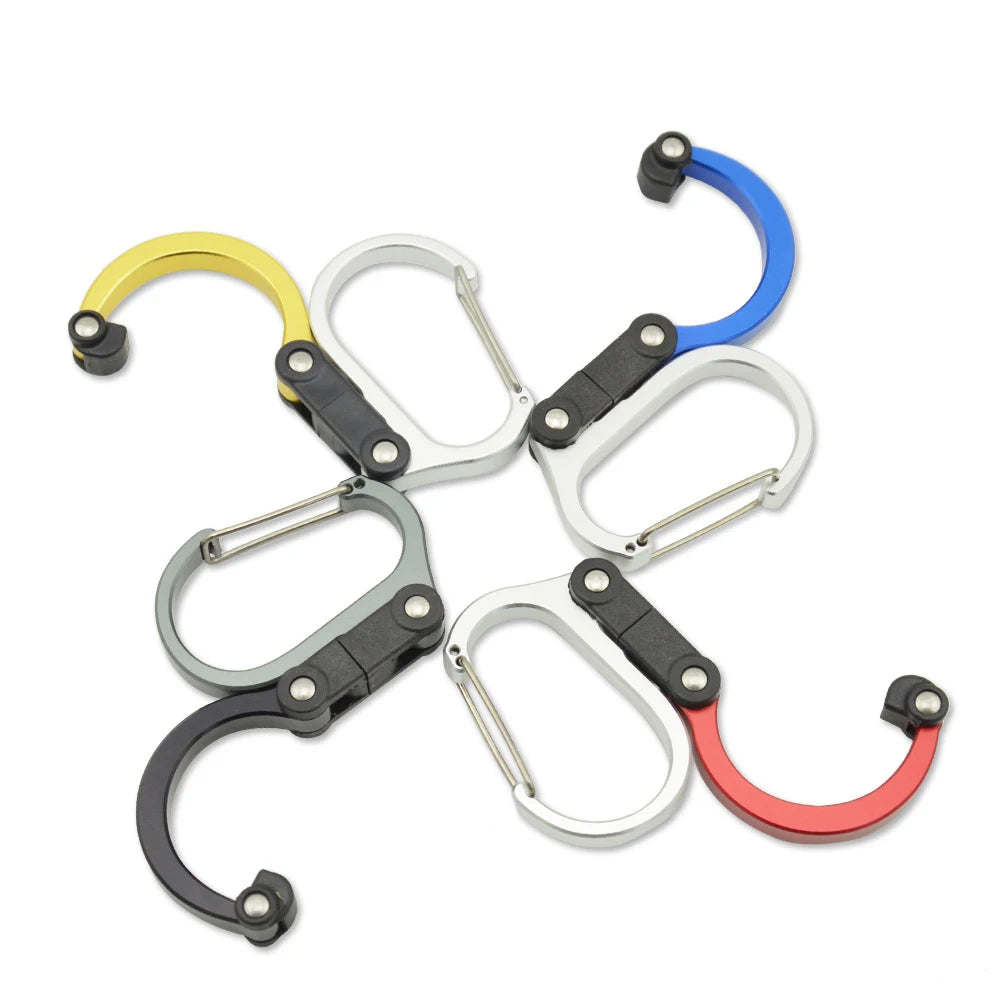 Hybrid Gear Clip - Carabiner Rotating Hook Clip Non-Locking Strong Clips for Camping Fishing Hiking Travel Backpack Out