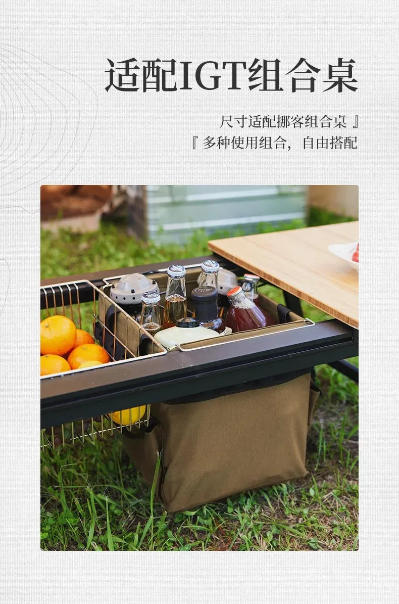 Naturehike Folding Storage Basket 20L Oxford Bracket Storage Box Outdoor Multiple Pockets Sundry Storage Bag for IGT Camp Table