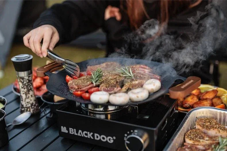 BLACKDOG Grill Pan Non-Stick Outdoor Camping Travel Frying Pan Barbecue Baking Tray Plate Cookware Large Free Grill Ultralight