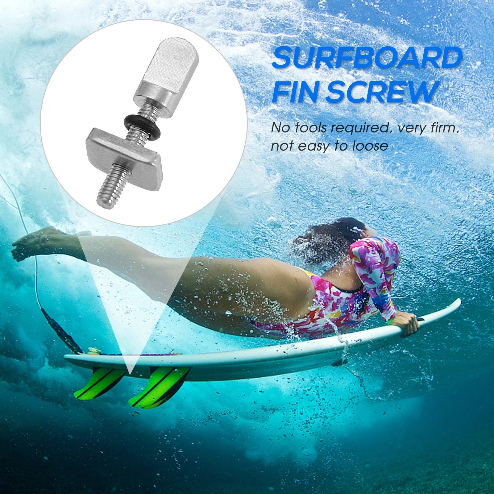 3/6Pcs Stainless Steel Surfboard Fin Screw M4 Surf Fin Bolts Longboard Sliding Fin Screws Single Fin Nails Replacing Screws