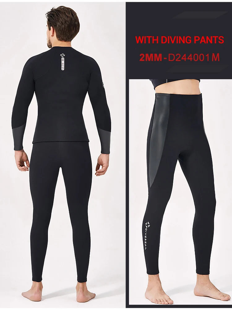 Neoprene 3MM 2MM Men Women Wetsuit Jacket Scuba Diving Suit Surf Snorkeling Underwater Spearfishing Fishing Kitesurf Equipment