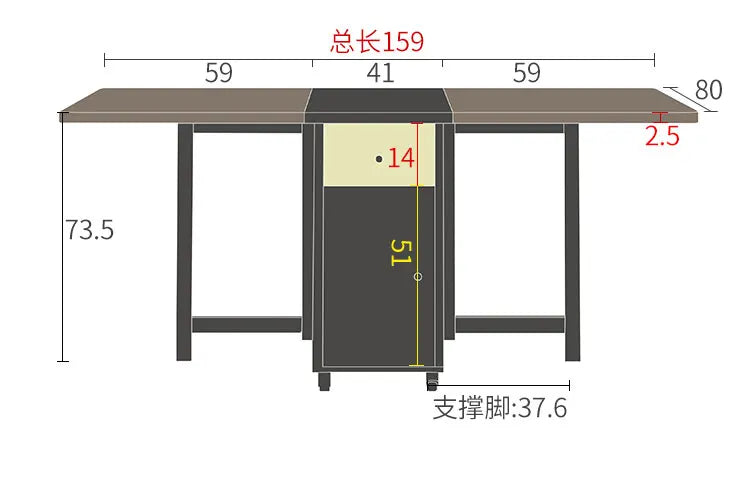 Folding dining table and chair combination Nordic dining table household small apartment modern simple solid wood multifunctiona