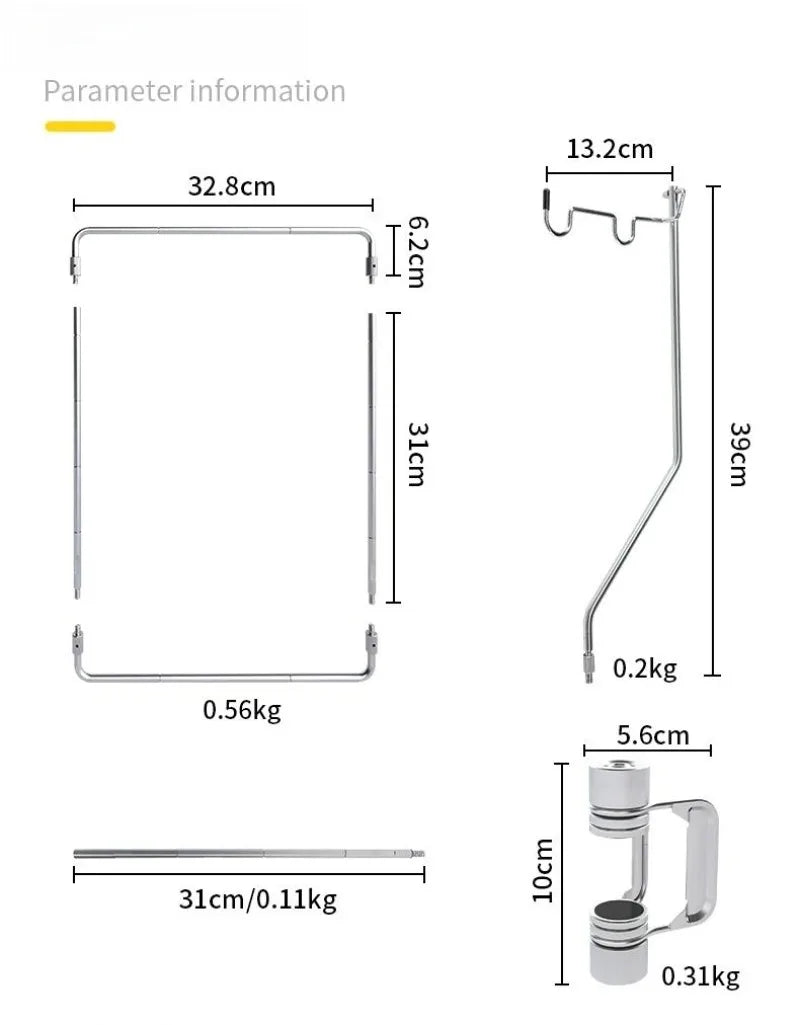 Outdoor IGT Table Portable Expandable Desktop Frame Camping Light Pole Stand Stainless Steel Desktop IGT Hike Accessories