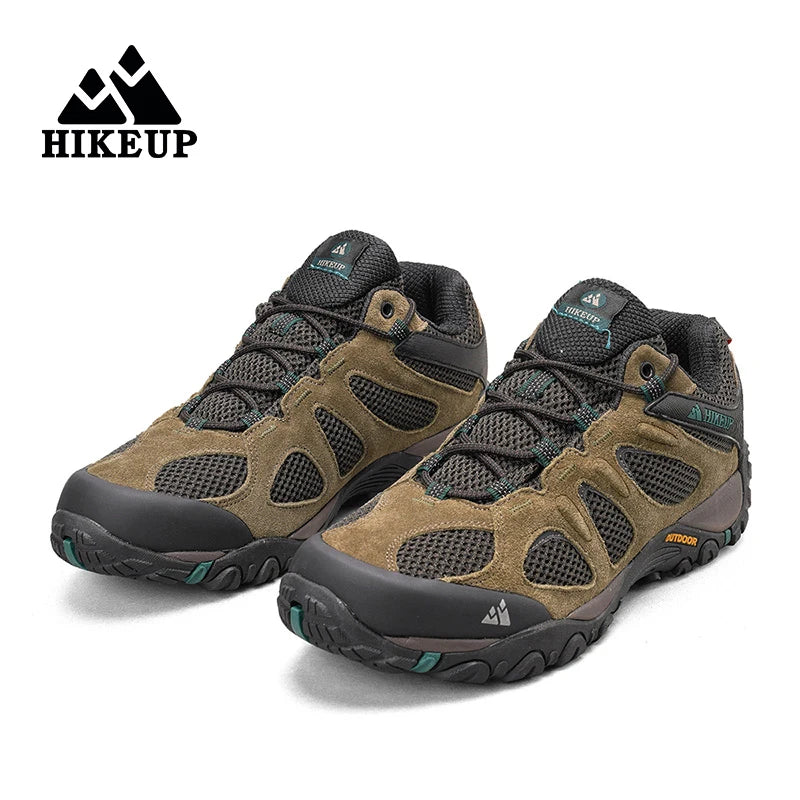 HIKEUP Men Shoes Breathable Splashproof Outdoor Hiking Shoes Mountain Climbing Sport Men Hunting Trekking Sneaker