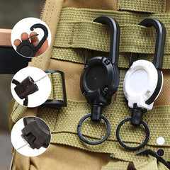 Outdoor Automatic Retractable Wire Rope Keychain Anti-theft Rope for Backpack Anti-loss Keychain with spring Camping Equipment