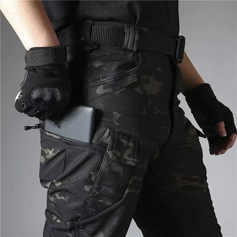 GL Waterproof and Warm Soft Shell Wool Fleece Wear-resistant Knee Double Layer Thickened Special Pants Jacket