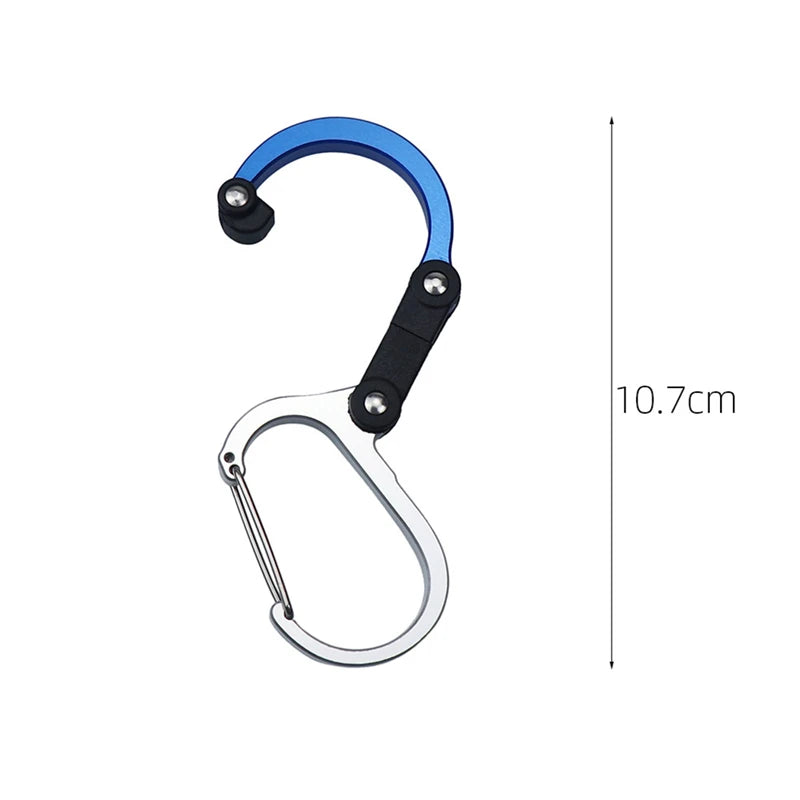 Carabiner Hybrid Gear Clip Carabiner Rotating Hook Strong Clips Camping Hiking Travel Backpack Mountain Climbing Outdoor Gadget