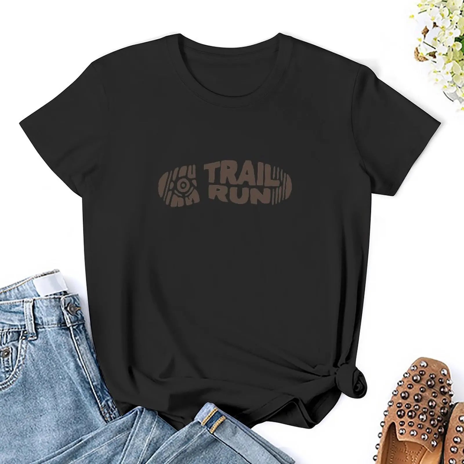 trail run T-Shirt summer clothes graphics Aesthetic clothing t shirts for Women loose fit