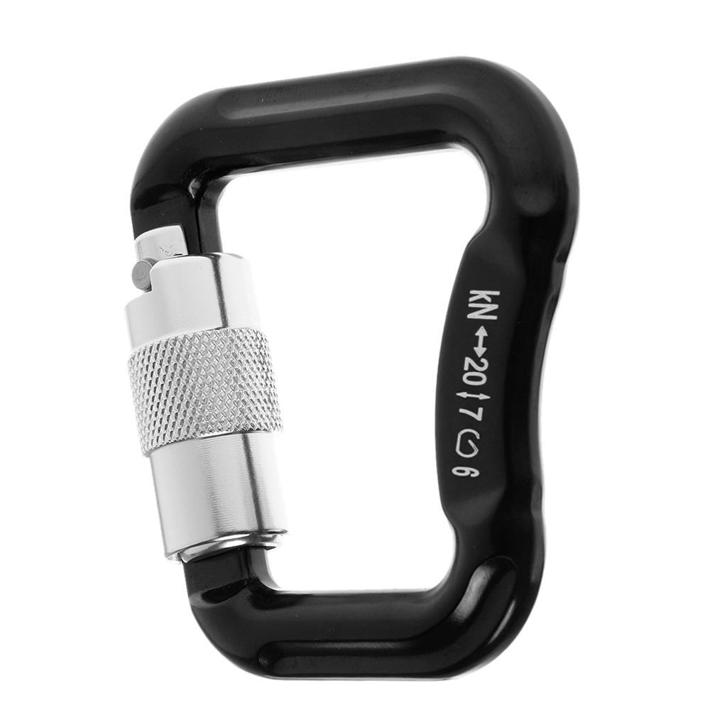 25/20KN Mountaineering Caving Rock Climbing Carabiner D Shaped Safety Master Screw Lock Climbing Chalk Bag Climbing Accessories