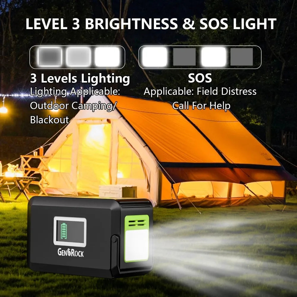 120W Portable Power Station, 88Wh Outdoor Solar Generator, Lithium Battery Power with 110V/120W(Peak 150W) AC Outlet