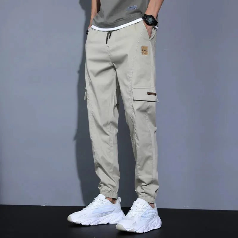 Casual Drawstring Pocket Cargo Men's Pants Clothing Summer Autumn Outdoor England Style Y2k Clothes Streetwear Harajuku Kanye