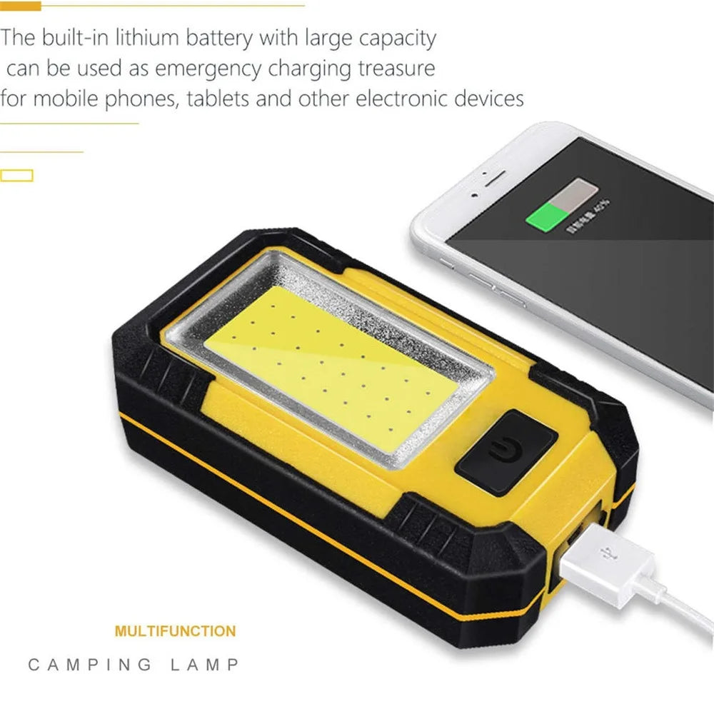 4000mAH COB Work Light USB Rechargeable LED Flashlight Portable Lantern with Magnet 7 Lighting Modes Camping Emergency Torch