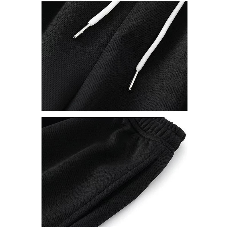 Summer Mesh fabric Men's Clothing Basketball And Football Shorts Male Black White Sport Running Jogging Fitness Sweatpants M-3XL