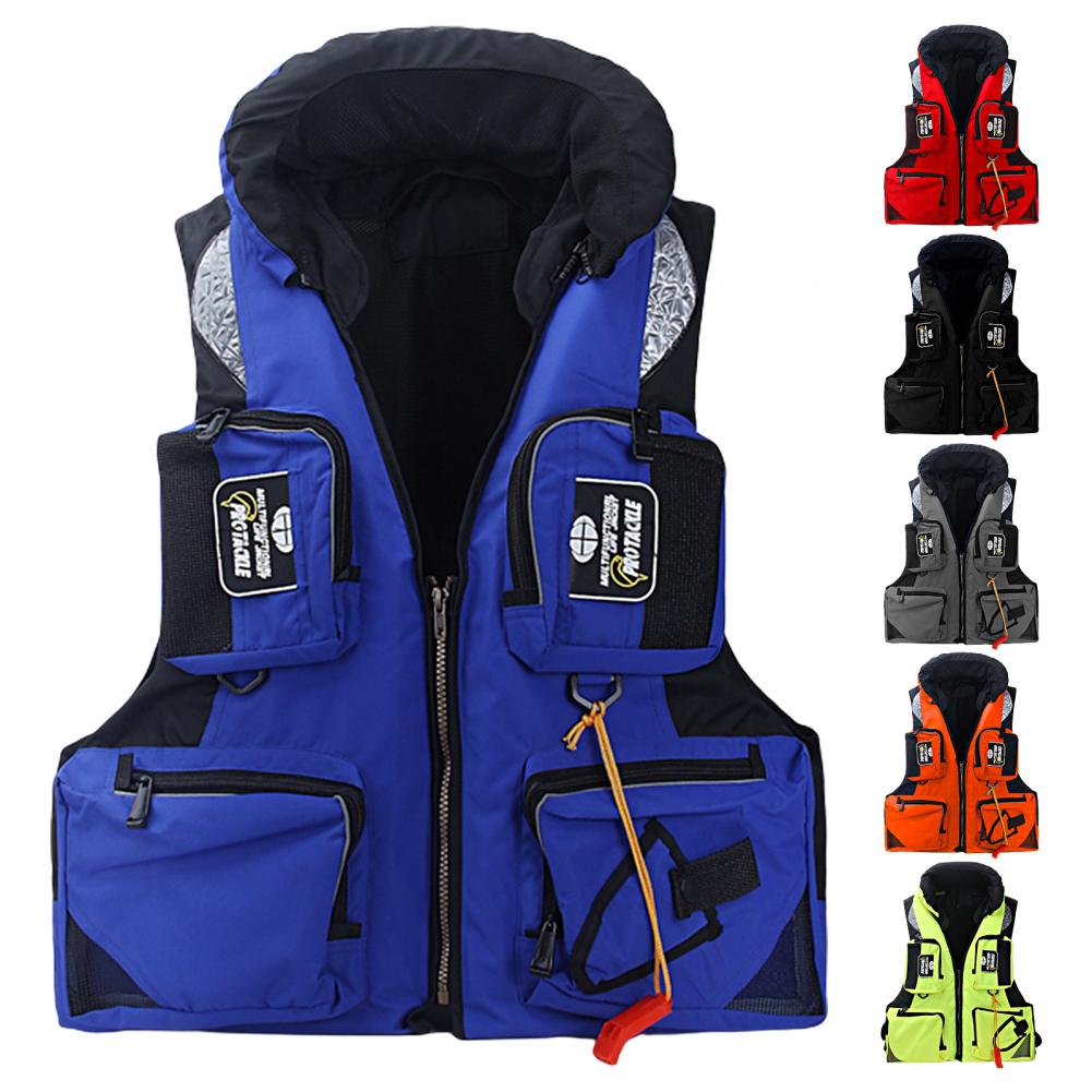 Life Vest Multi-pocket Detachable Large Buoyancy Water Assist Adults Sea Fishing Water Sports Safety Life Jacket for Fishing