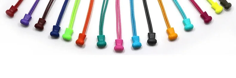 1 Pair 22 Colors Elastic Hiking Shoelaces Round Locking No Tie Shoe Laces Kids Adult Quick Lazy Laces Rubber Sneakers Shoelace