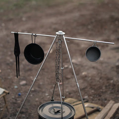 Cooking Tripod Aluminum Alloy Combination Burning Rack Outdoor Camping Portable Picnic Firewood Hanging Pot Rack  Cookware